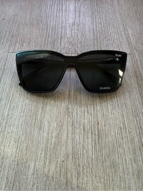 quay australia confidential black oversized bold Polarized cat eye sunglasses